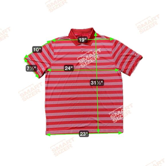 Nike Golf Polo Shirt Mens XL Red White Striped Dri-FIT Tour Performance Swoosh - Picture 9 of 9